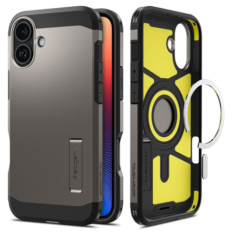 Spigen Apple iPhone 16 Plus Tough Armor (MagFit) Case - Gunmetal