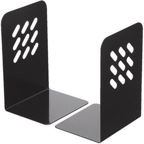 Marbig Metal Bookend Pair Black Book Shelf Stop Ends