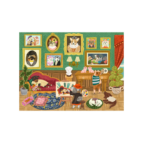 Robotime 1000-Pieces Doggie Art Gallery Puzzle