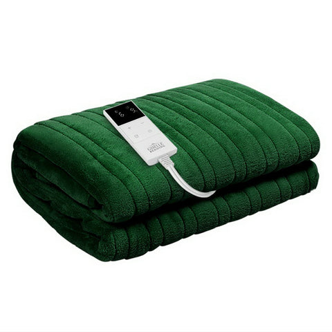 Giselle Electric Throw Rug Heated Blanket Fleece (Green)