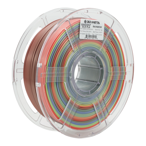 3D META Gradient Silk PLA 3D Printing Filament - Rainbow
