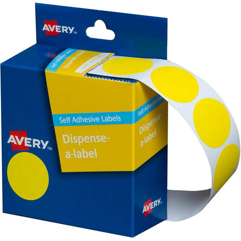 Avery 937247 Round Label Dispenser 24mm (Yellow) [Box 500]