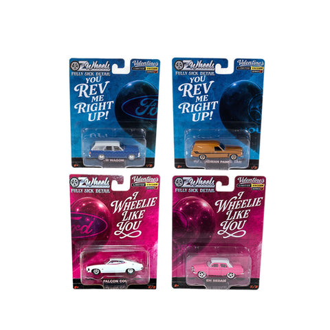 OZ Wheels 1:64 Valentines Day 2026 FSD Holden EH HJ Ford XW XA Set Of 4 Car