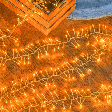 Lexi Lighting 720 LED Cluster Christmas Lights with Clear Cable - Warm White