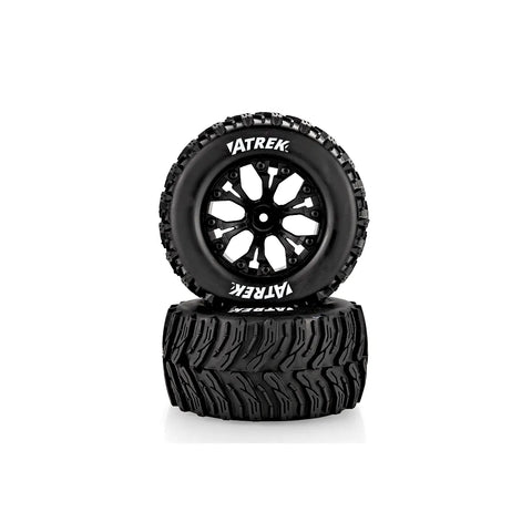 Atrek 2.8" MT-Cyclone Tyres on Black Spoke Rims - Glued Wheels 2Pcs