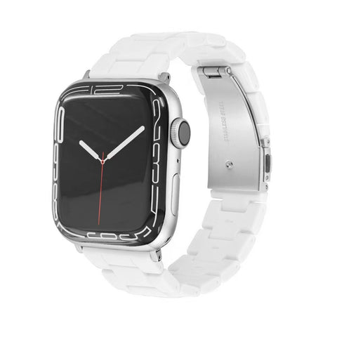 Friendie Resin Link Bracelet Band Small – Bondi White (Apple Watch 42–45mm)
