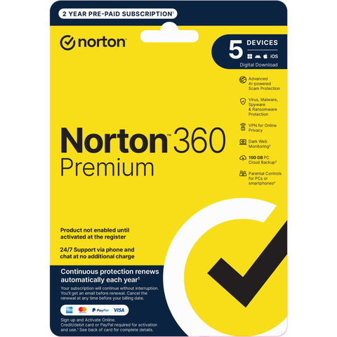 Norton 360 Premium (5-Device, 24-Month) [Digital Download]