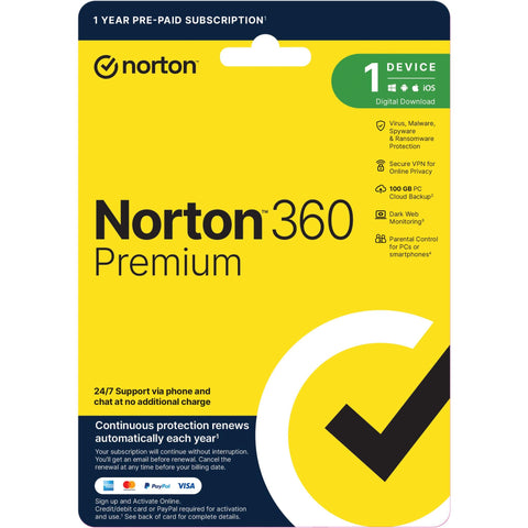 Norton 360 Premium (1-Device, 12-Month) [Digital Download]