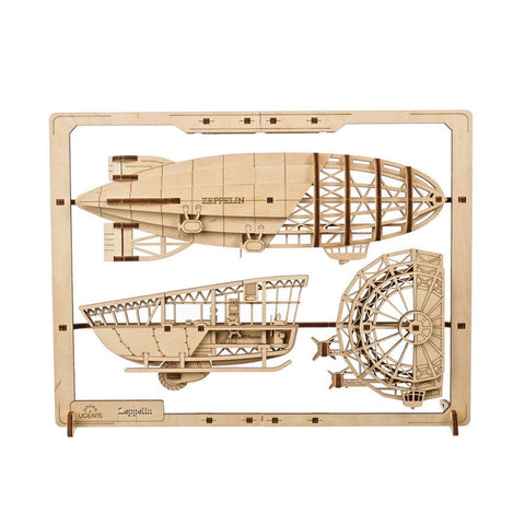 Ugears Zeppelin 2.5D Puzzle Mechanical Wooden Model Kit