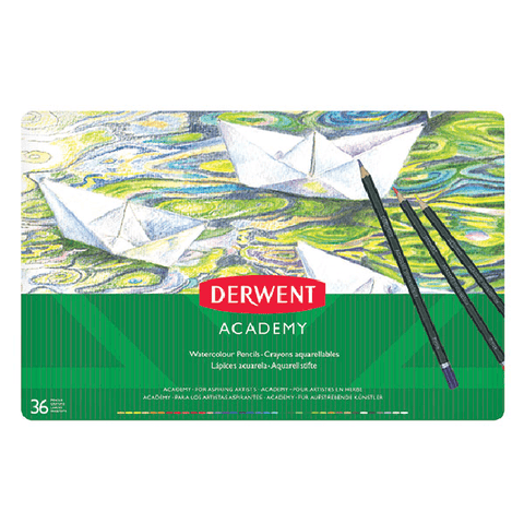 Derwent Academy Art Craft Hexagonal Watercolour Pencil Tin [36-Pieces]