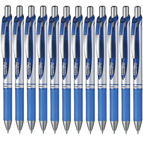 Pentel BL77 Box 12 Energel Gel Ink Pen Retractable Medium 0.7mm (Blue)
