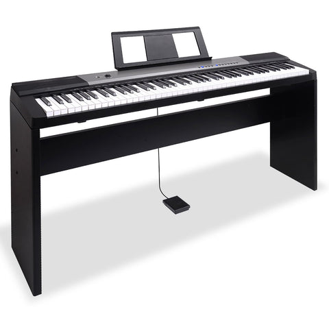 Karrera 88 Keys Electronic Keyboard Piano with Stand (Black)