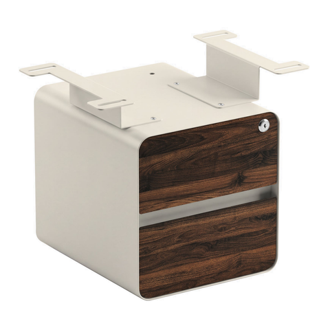 Desky Minimal Under Desk Cabinet - Jarrah Legno Melamine / Wheat