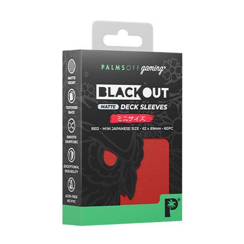 Palms Off Gaming Palms Off Japanese 60pc Blackout Deck Sleeves - Red Matte