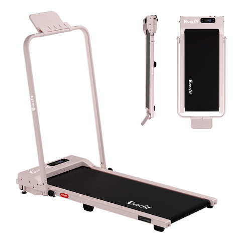 Everfit 3 in 1 Walking Pad Treadmill 12% Incline Foldable Treadmills 38cm Pink