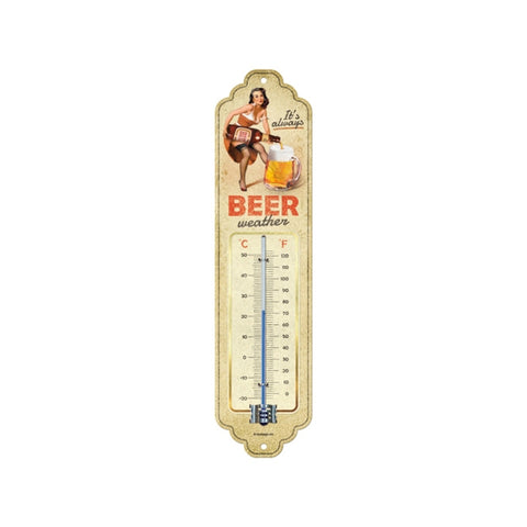 Nostalgic-Art Wall Metal Thermometer It's Always Beer Weather 28x6.5x2cm