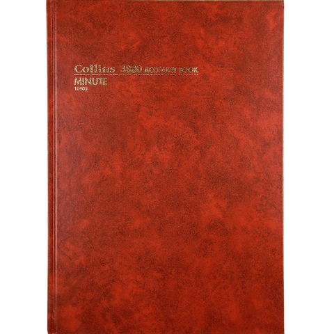 Collins Debden Collins 3880 Series Account Book Minute Paged 84 Leaf A4 Red