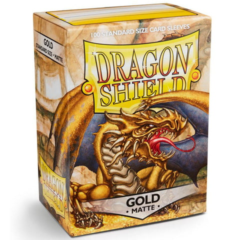 Arcane Tinmen Dragon Shield Standard 100ct Matte Gold Sleeves 63x88mm