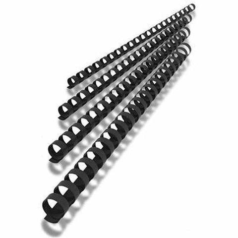 Rexel Box 100 Plastic Binding Comb Round 21 Loop 20mm A4 (Black)