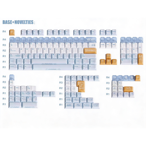 KeyByeLab Valentty Blue Cherry Profile PBT+PC Keycap Set