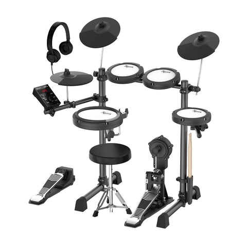 Karrera 18S Electronic Drum Kit Mesh Pads (8" Snare) Bluetooth and USB