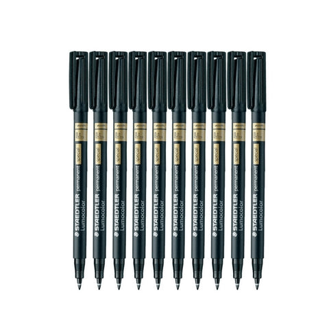 Staedtler 319 Lumocolor Permanent Marker 0.6mm Black (10)