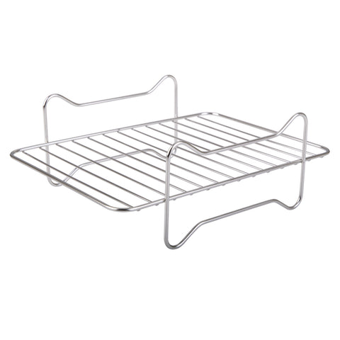 Appetito Stainless Steel Rectangle Dual Level Cooking Air Fryer Rack 22x16cm (Silver)
