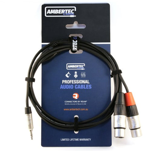 Ambertec Cables Y cable 3m REAN 3.5mm TRS plug - 2 x XLR F