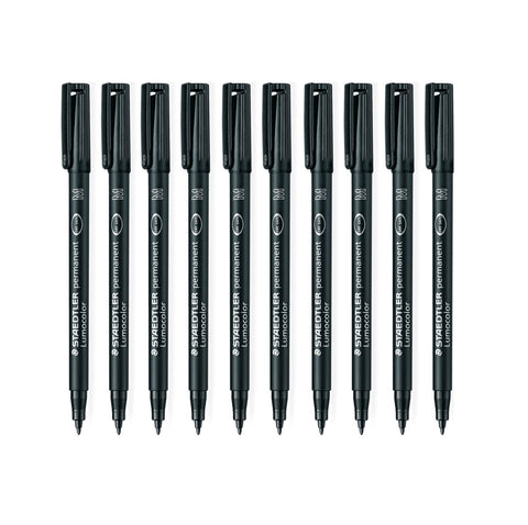 Staedtler 317 Lumocolor Permanent Marker 1.0mm Medium (Black) [Box 10]