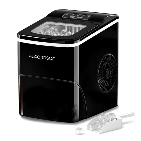 ALFORDSON Ice Maker Machine Commercial Portable 12kg Ice Cube Tray 2.2L (Black)