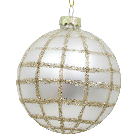 LVD Glass Bauble Tartan Seasonal Christmas Decoration Hanging Home Decor