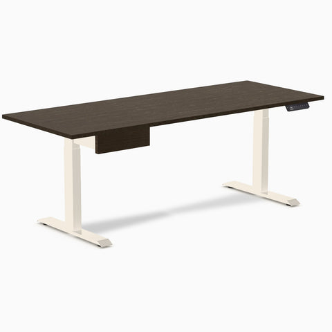 Desky Single Standing Desk With Drawer - Dark Bamboo / 2000x750mm / Wheat