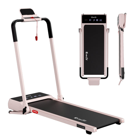 Everfit Walking Pad Treadmill with Handle 3 in 1 20% Auto Incline Pink