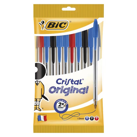 Bic Cristal Original Ballpoint Pen - Assorted [10-Pieces]