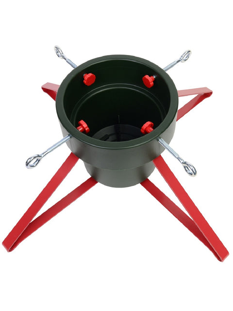 Christmas Warehouse - TREEST12 Real Christmas Tree Stand 2.8L | For Live Trees Up To 2.4m Green & Red