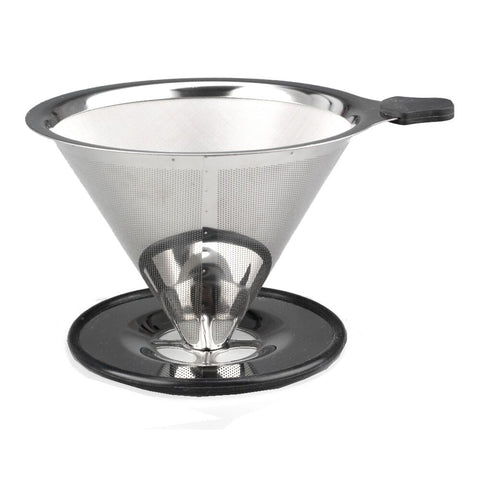 Coffee Culture Stainless Steel Micro Mesh Pour Over Coffee Filter Cone (Silver)