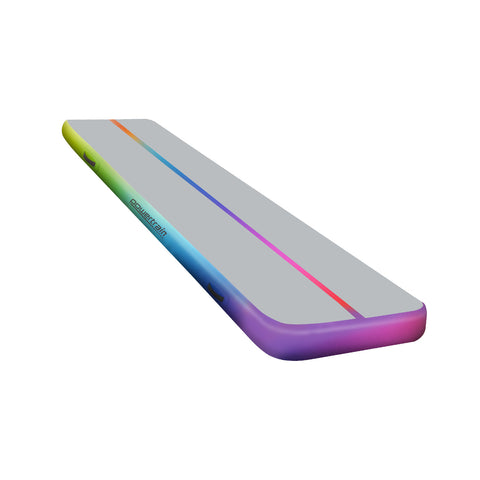 Powertrain 4m x 1m Air Track Inflatable Gymnastics Mat (Rainbow)