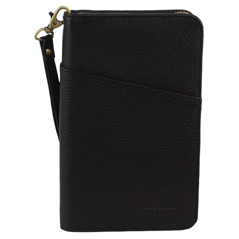 Pierre Cardin Italian Leather Passport Protected RFID Wallet 20cm Black