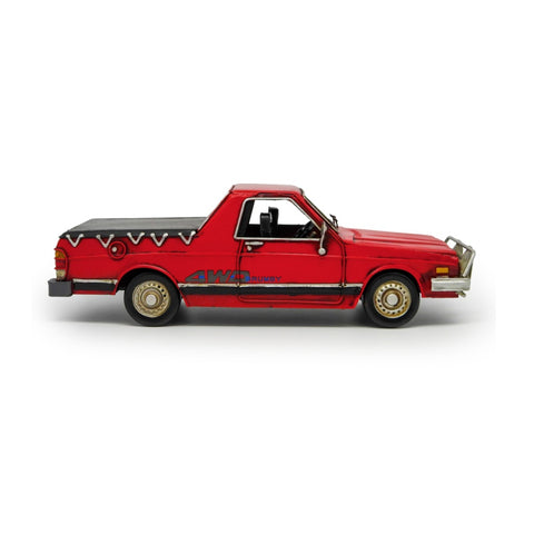 Boyle Metal Ornament Figurine 1986 Subaru Brumby Ute Truck 33cm (Red)