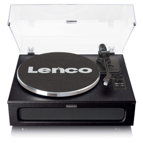 Lenco LS-430 Turntable/Record Player w/ 4 Built-In 15W/10W Speakers - Black