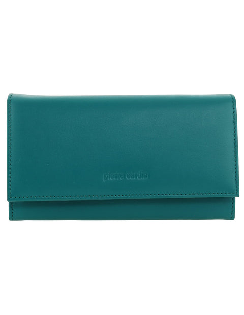 Pierre Cardin Women's Rustic Leather Protected RFID Wallet 19cm Green