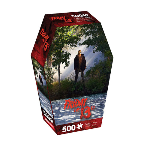 Aquarius 500pc Friday The 13th Coffin Box Horror Themed Jigsaw Puzzle 14x19in
