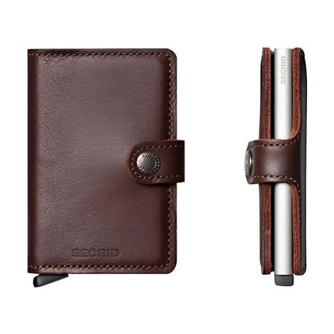 Secrid Miniwallet Compact RFID Leather Card Protector Wallet Dark Brown