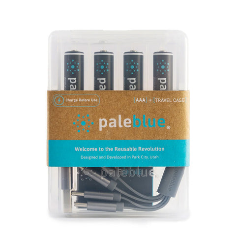 Paleblue 4-Pieces Fast Charging AAA USB-C Rechargeable Batteries