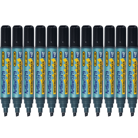 Artline 579 Whiteboard Marker 5mm Chisel Tip (Black) [Box 12]
