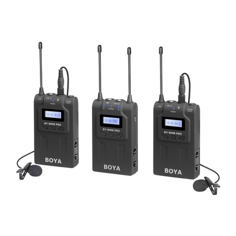 Boya BY-WM8 PRO-K2 UHF Dual Channel Wireless Lapel Lavalier Microphone