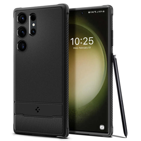 Spigen Samsung Galaxy S23 Ultra Rugged Armor Case - Black