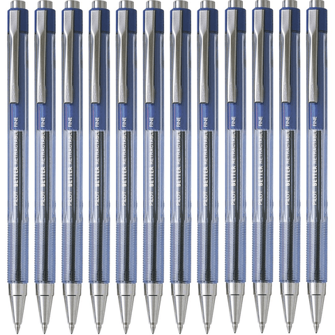 Pilot Box 12 Better Retractable Ballpoint Pen 0.7mm Fine (Blue)