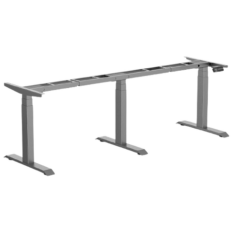 Desky Triple Sit Stand Desk Frame - Space Grey
