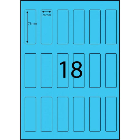 Stock Forms Shelf Labels 24x73mm 500 Sheets 9000 Labels (Blue)